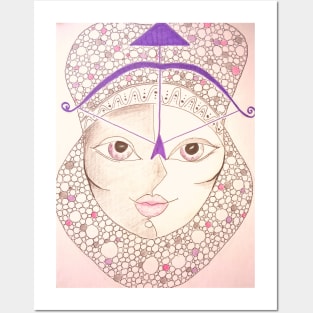 Gorgeous girl shown as Sagittarius Astrology Sign. Drawing with colored pencils. Posters and Art